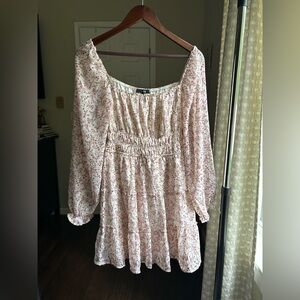 Trixxi Floral Tiered Long Sleeve Mini Dress